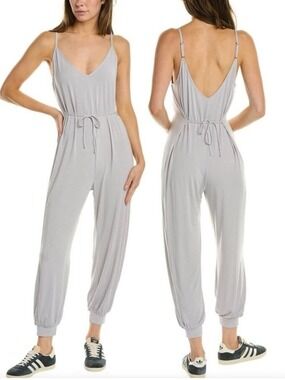 Eberjey Finley Jumpsuit Light Gray Bamboo Blend Medium